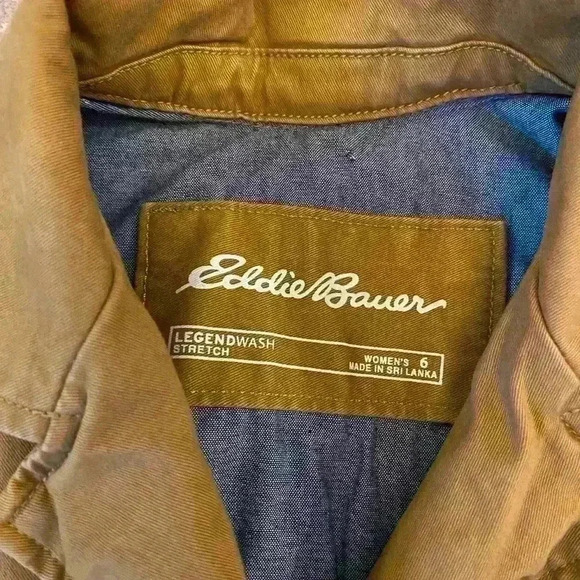 Eddie Bauer “Legend Wash" Women's Utility Jacket color Khaki size 6 - Picture 2 of 8